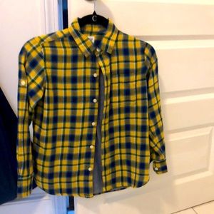Gap kids plaid long sleeve shirt